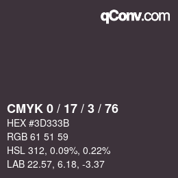 Color code: CMYK 0 / 17 / 3 / 76 | qconv.com