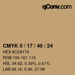 Color code: CMYK 0 / 17 / 40 / 24 | qconv.com
