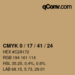 Color code: CMYK 0 / 17 / 41 / 24 | qconv.com