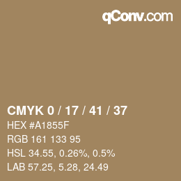 カラーコード: CMYK 0 / 17 / 41 / 37 | qconv.com