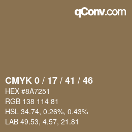 Color code: CMYK 0 / 17 / 41 / 46 | qconv.com