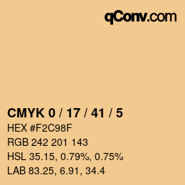 Color code: CMYK 0 / 17 / 41 / 5 | qconv.com