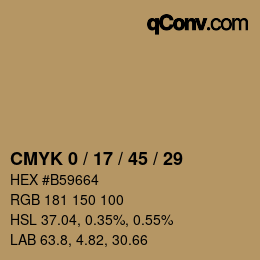 颜色代码: CMYK 0 / 17 / 45 / 29 | qconv.com