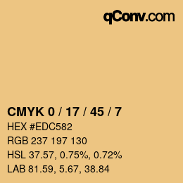 Código de color: CMYK 0 / 17 / 45 / 7 | qconv.com