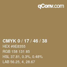Farbcode: CMYK 0 / 17 / 46 / 38 | qconv.com