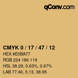 Código de color: CMYK 0 / 17 / 47 / 12 | qconv.com