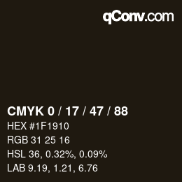 Color code: CMYK 0 / 17 / 47 / 88 | qconv.com