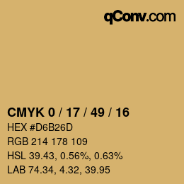 Código de color: CMYK 0 / 17 / 49 / 16 | qconv.com
