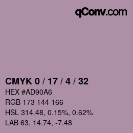Color code: CMYK 0 / 17 / 4 / 32 | qconv.com