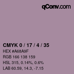 颜色代码: CMYK 0 / 17 / 4 / 35 | qconv.com