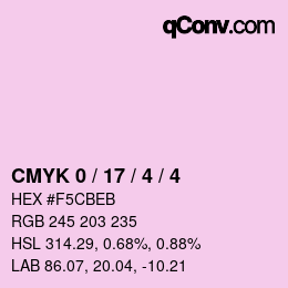 Color code: CMYK 0 / 17 / 4 / 4 | qconv.com