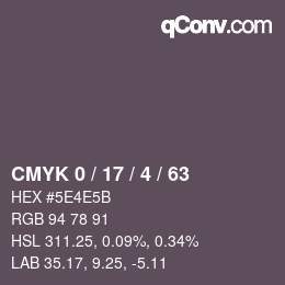 颜色代码: CMYK 0 / 17 / 4 / 63 | qconv.com