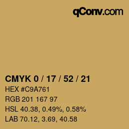 Color code: CMYK 0 / 17 / 52 / 21 | qconv.com