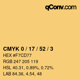 Código de color: CMYK 0 / 17 / 52 / 3 | qconv.com
