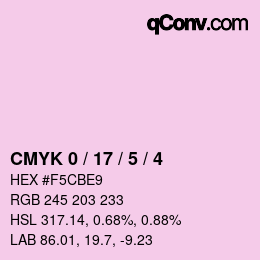 Color code: CMYK 0 / 17 / 5 / 4 | qconv.com
