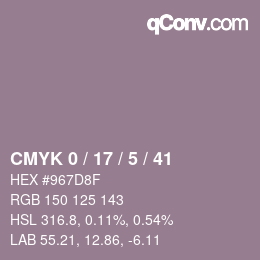 Color code: CMYK 0 / 17 / 5 / 41 | qconv.com