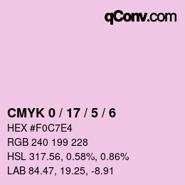 颜色代码: CMYK 0 / 17 / 5 / 6 | qconv.com