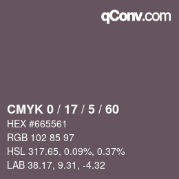 Color code: CMYK 0 / 17 / 5 / 60 | qconv.com