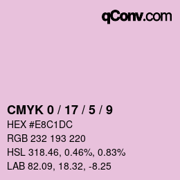 Color code: CMYK 0 / 17 / 5 / 9 | qconv.com