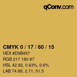 Color code: CMYK 0 / 17 / 60 / 15 | qconv.com