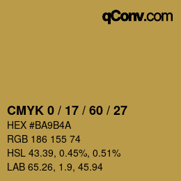 Código de color: CMYK 0 / 17 / 60 / 27 | qconv.com