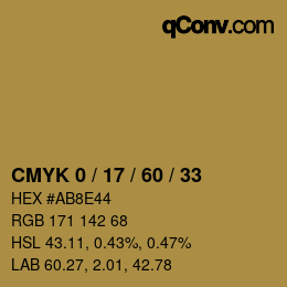 カラーコード: CMYK 0 / 17 / 60 / 33 | qconv.com