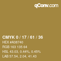 颜色代码: CMYK 0 / 17 / 61 / 36 | qconv.com