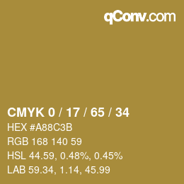 Color code: CMYK 0 / 17 / 65 / 34 | qconv.com