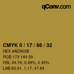 Código de color: CMYK 0 / 17 / 66 / 32 | qconv.com