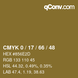Farbcode: CMYK 0 / 17 / 66 / 48 | qconv.com