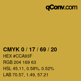 Color code: CMYK 0 / 17 / 69 / 20 | qconv.com