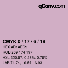 カラーコード: CMYK 0 / 17 / 6 / 18 | qconv.com