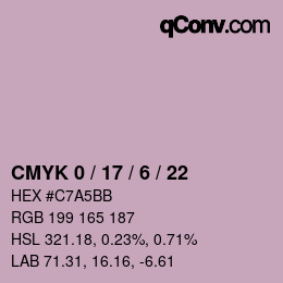 颜色代码: CMYK 0 / 17 / 6 / 22 | qconv.com