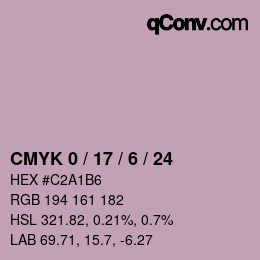 Color code: CMYK 0 / 17 / 6 / 24 | qconv.com