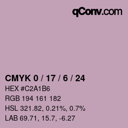 Color code: CMYK 0 / 17 / 6 / 24 | qconv.com