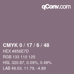 颜色代码: CMYK 0 / 17 / 6 / 48 | qconv.com