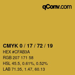 Color code: CMYK 0 / 17 / 72 / 19 | qconv.com