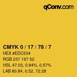 Color code: CMYK 0 / 17 / 78 / 7 | qconv.com