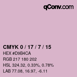 カラーコード: CMYK 0 / 17 / 7 / 15 | qconv.com