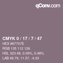 颜色代码: CMYK 0 / 17 / 7 / 47 | qconv.com