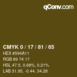 Color code: CMYK 0 / 17 / 81 / 65 | qconv.com