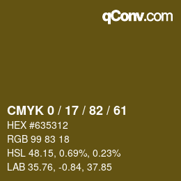 Color code: CMYK 0 / 17 / 82 / 61 | qconv.com