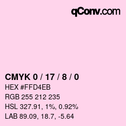 Color code: CMYK 0 / 17 / 8 / 0 | qconv.com