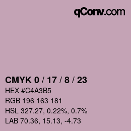 Color code: CMYK 0 / 17 / 8 / 23 | qconv.com