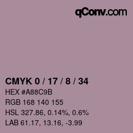 Color code: CMYK 0 / 17 / 8 / 34 | qconv.com