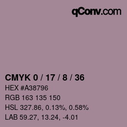 颜色代码: CMYK 0 / 17 / 8 / 36 | qconv.com