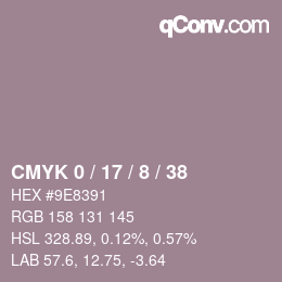 颜色代码: CMYK 0 / 17 / 8 / 38 | qconv.com