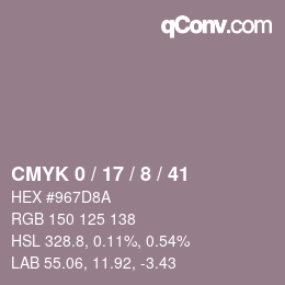 Color code: CMYK 0 / 17 / 8 / 41 | qconv.com