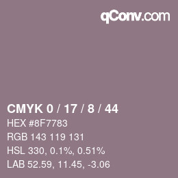 颜色代码: CMYK 0 / 17 / 8 / 44 | qconv.com