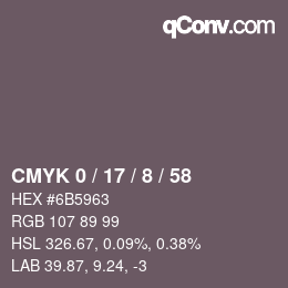 颜色代码: CMYK 0 / 17 / 8 / 58 | qconv.com